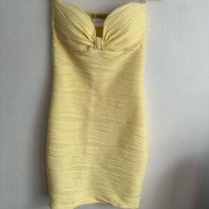 Poof! Strapless Yellow Dress